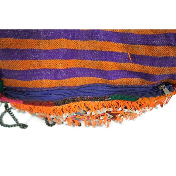 Vintage Moroccan Kilim Clutch Bag: Berber Shoulder Purse - Picture 8 of 10